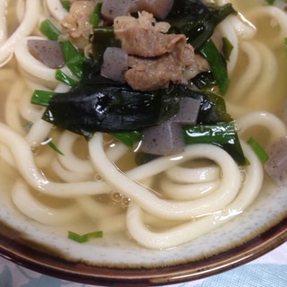 高野豆腐の煮物の煮汁リメイク⇒肉うどん(*^^*)